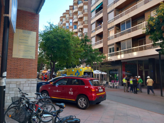 Imagen del derrumbe de un edificio en Logroño./