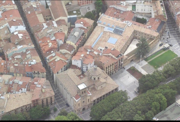 A vista de pájaro: San Lorenzo, capilla San Fermín y Casco Viejo de Pamplona