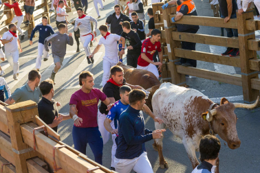 Imágenes del segundo encierro de las fiestas de Tudela 2023
