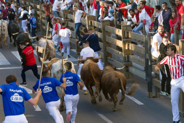 Imágenes del segundo encierro de las fiestas de Tudela 2023
