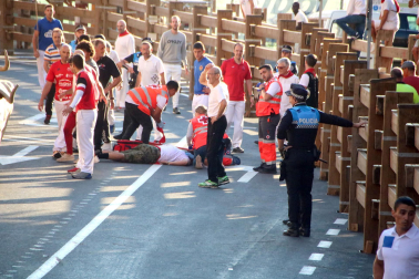 Fotos del sexto encierro de fiestas de Tudela 2023.