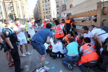 Fotos del sexto encierro de fiestas de Tudela 2023.
