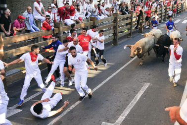 Fotos del sexto encierro de fiestas de Tudela 2023.