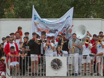 Imagen de las vaquillas en las fiestas de Estella./