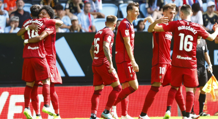 Celebración del gol de Rubén García contra el Celta