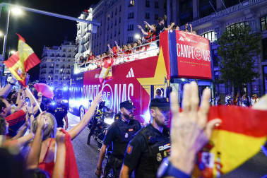 Fotos de la celebración del título de campeonas del mundo de la selección española de fútbol