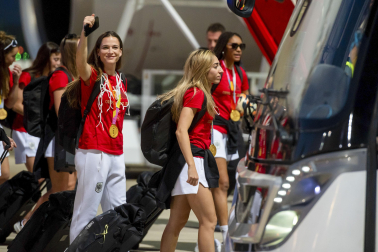 Fotos de la celebración del título de campeonas del mundo de la selección española de fútbol