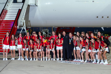 Fotos de la celebración del título de campeonas del mundo de la selección española de fútbol