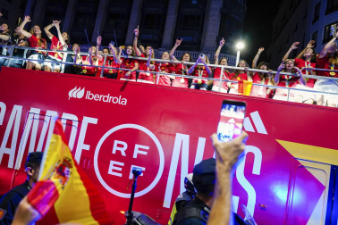 Fotos de la celebración del título de campeonas del mundo de la selección española de fútbol