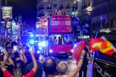 Fotos de la celebración del título de campeonas del mundo de la selección española de fútbol