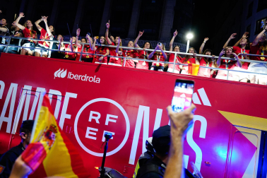 Fotos de la celebración del título de campeonas del mundo de la selección española de fútbol