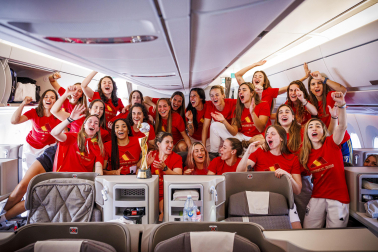 Fotos de la celebración del título de campeonas del mundo de la selección española de fútbol