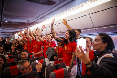Fotos de la celebración del título de campeonas del mundo de la selección española de fútbol