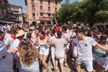Fotos del cohete de fiestas de Marcilla./