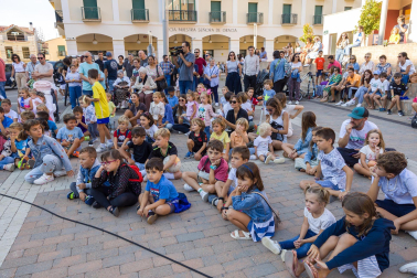 Espectáculos del Festival de Circo de Navarra en la plaza de los Fueros de Tudela.