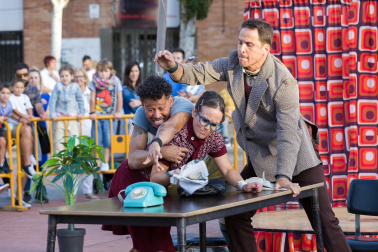 Espectáculos del Festival de Circo de Navarra en la plaza de los Fueros de Tudela.