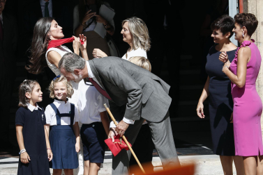 Un momento de la visita de los Reyes a Pamplona en el día del Privilegio de la Unión.