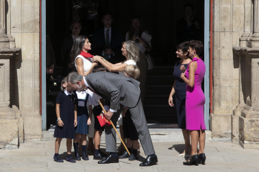 Un momento de la visita de los Reyes a Pamplona en el día del Privilegio de la Unión.