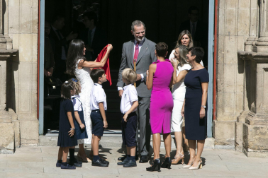 Un momento de la visita de los Reyes a Pamplona en el día del Privilegio de la Unión.