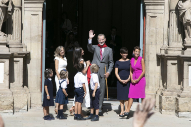 Un momento de la visita de los Reyes a Pamplona en el día del Privilegio de la Unión.