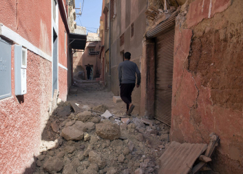 Imagen de los daños causados por el terremoto de magnitud 7 registrado este viernes por la noche en Marruecos.