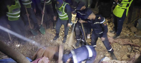 Imagen de los daños causados por el terremoto de magnitud 7 registrado este viernes por la noche en Marruecos.