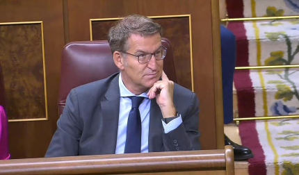 Alberto Núñez Feijóo durante la segunda jornada de la Sesión de Investidura