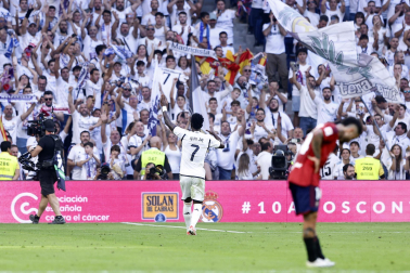 Jugadas del encuentro de la Jornada 9 de LaLiga EA Sports entre rojillos y merengues disputado en el Santiago Bernabéu