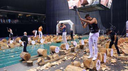 Fotos del campeonato de Aizkora en el Navarra Arena.