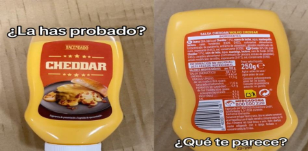 Salsa cheddar comercializada por Mercadona