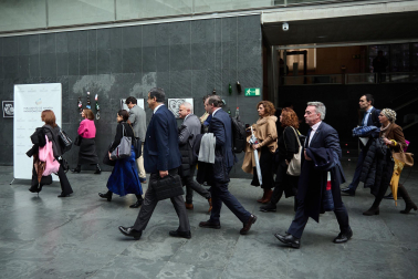 El grupo parlamentario de UPN abandona el Parlamento de Navarra.