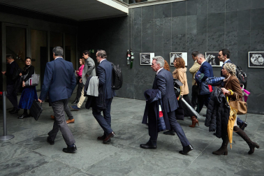 El grupo parlamentario de UPN abandona el Parlamento de Navarra.