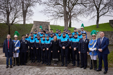 Fotos del acto de nombramiento de la promoción de 14 nuevos agentes de la Policía Municipal de Pamplona.