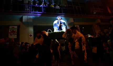 Visita del Olentzero a Pamplona este domingo, 24 de diciembre./