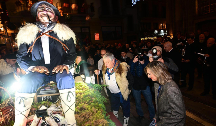 Visita del Olentzero a Pamplona este domingo, 24 de diciembre./