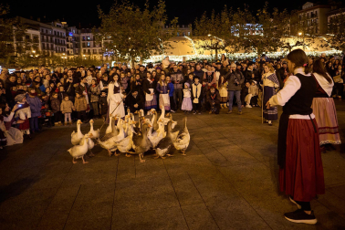 Visita del Olentzero a Pamplona este domingo, 24 de diciembre./