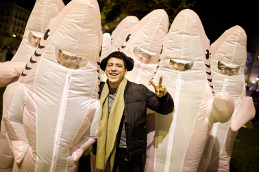 Foto de los disfraces de la Nochevieja 2023 en Pamplona./