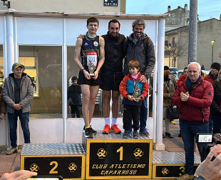 San Silvestre de Caparroso: Iñigo Rincón, Mikel Esteruelas y Dani Aguirre, en el podio./