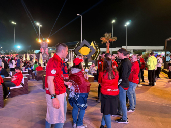Foto de los aficionados de Osasuna en Riad./