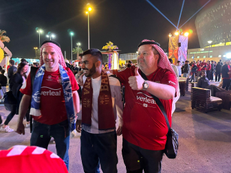 Foto de los aficionados de Osasuna en Riad./