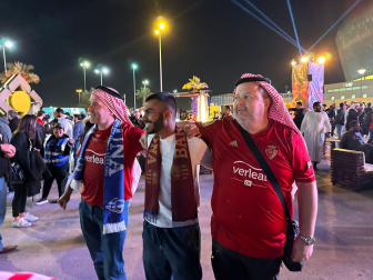 Foto de los aficionados de Osasuna en Riad./