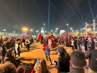 Foto de los aficionados de Osasuna en Riad./
