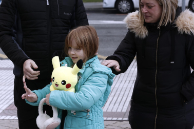 Fotos de la despedida de los niños de Chernobil (Ucrania) que han pasado las Navidades en Navarra.