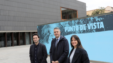 Manuel Asín, Ignacio Apezteguía y Teresa Morales de Álava, este martes