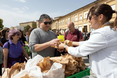 Imágenes de la 'Operación Bocata' solidaria del colegio Anunciata de Tudela