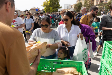 Imágenes de la 'Operación Bocata' solidaria del colegio Anunciata de Tudela