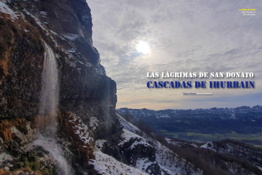 Portada del reportaje 'Cascadas de Ihurbain: las lágrimas de San Donato' de 'Conocer Navarra''