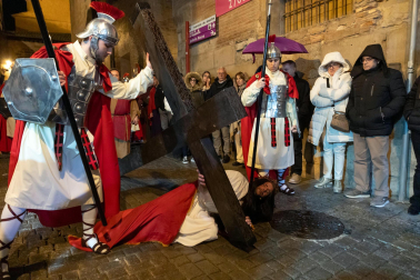 Fotos de la escenificación de la Pasión de Jesús, en la Semana Santa de Tudela.