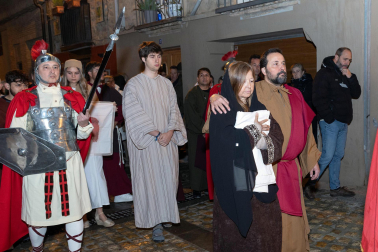 Fotos de la escenificación de la Pasión de Jesús, en la Semana Santa de Tudela.