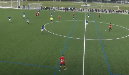 Una captura de imagen del Osasuna-Txantrea de ayer de juveniles
